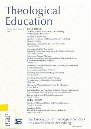 Character and Assessment of Learning for Religious Vocation (pdf)