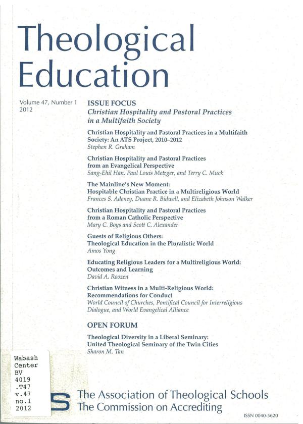 Christian Hospitality and Pastoral Practices in a Multifaith Society (pdf)