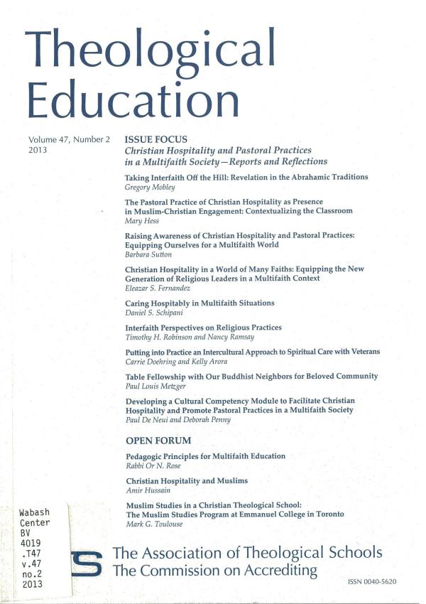 Christian Hospitality and Pastoral Practices in a Multifaith Society - Reports and Reflections (pdf)