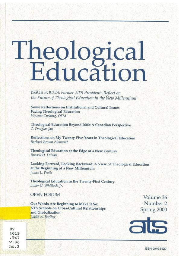 Former ATS Presidents Reflect on the Future of Theological Education in the New Millennium (pdf)