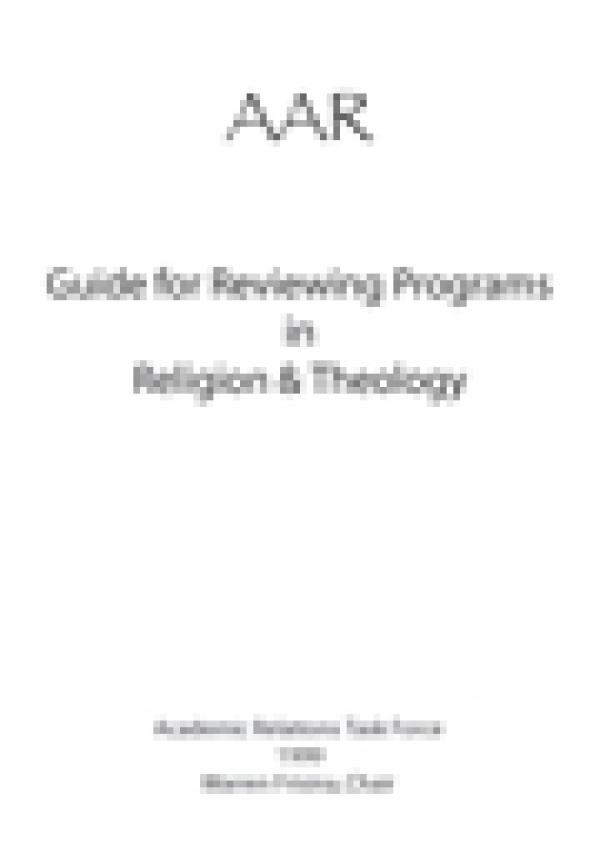 “Guide For Reviewing Programs in Religion & Theology”