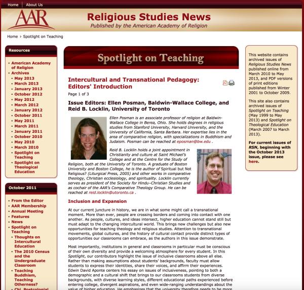 Intercultural and Transnational Pedagogy