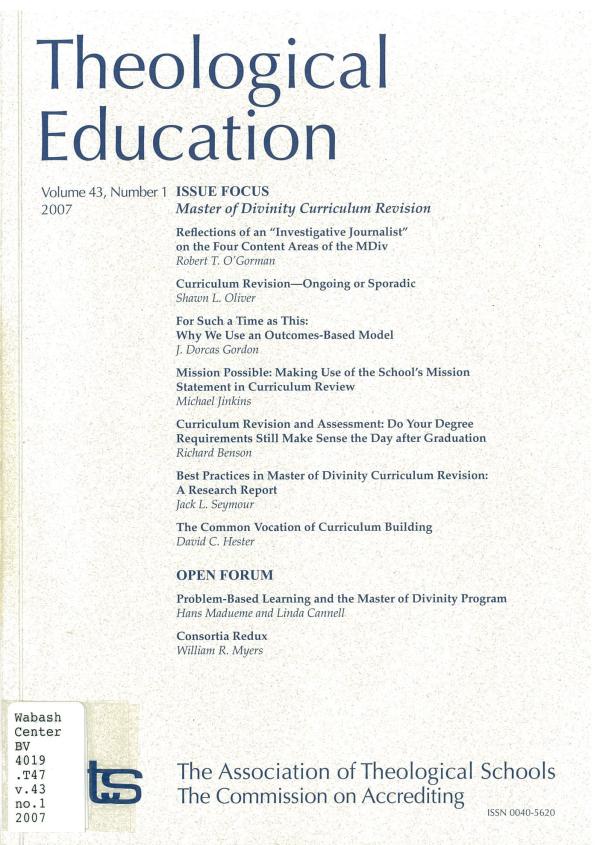 Master of Divinity Curriculum Revision (pdf)