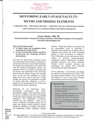 Mentoring Early-Stage Faculty: Myths and Missing Elements