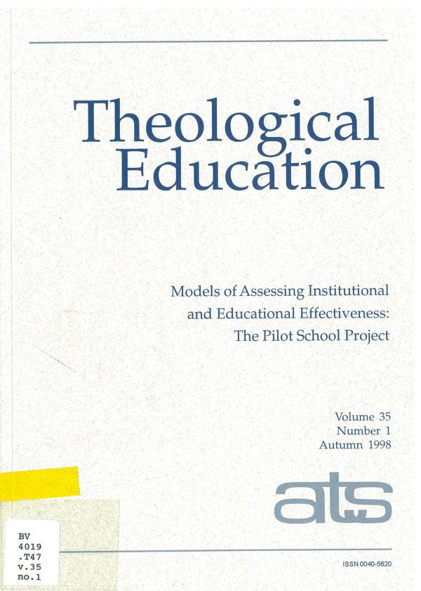 Models of Assessing Institutional and Educational Effectiveness: The Pilot School Project (pdf)