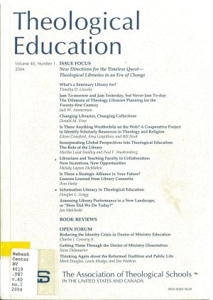 New Directions for the Timeless Quest - Theological Libraries in an Era of Change (pdf)