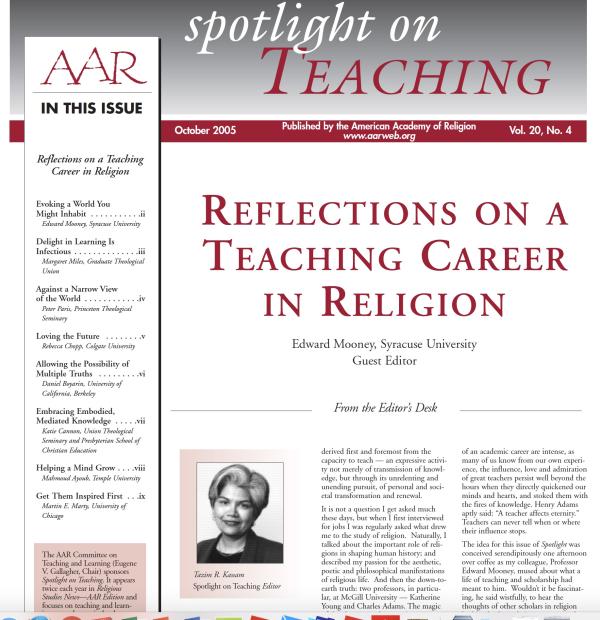 Reflections on a Teaching Career in Religion