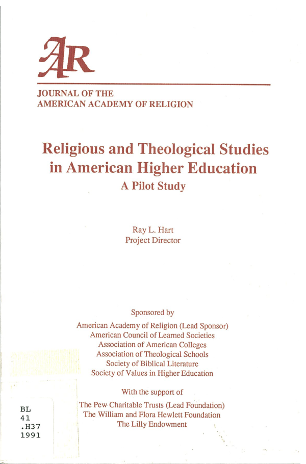 Religious and Theological Studies in American Higher Education: A Pilot Study