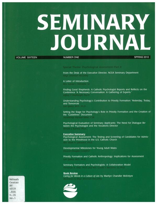 Seminary Journal vol. 16, no. 1, 2010