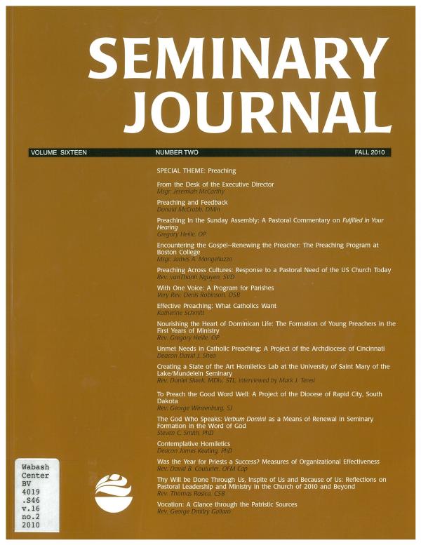 Seminary Journal vol. 16, no. 2, 2010