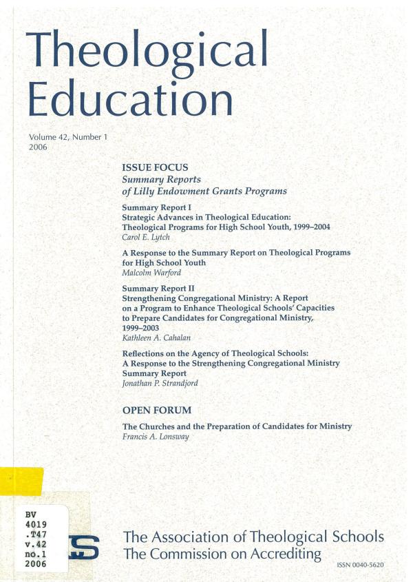 Summary Reports of Lilly Endowment Grants Programs (pdf)