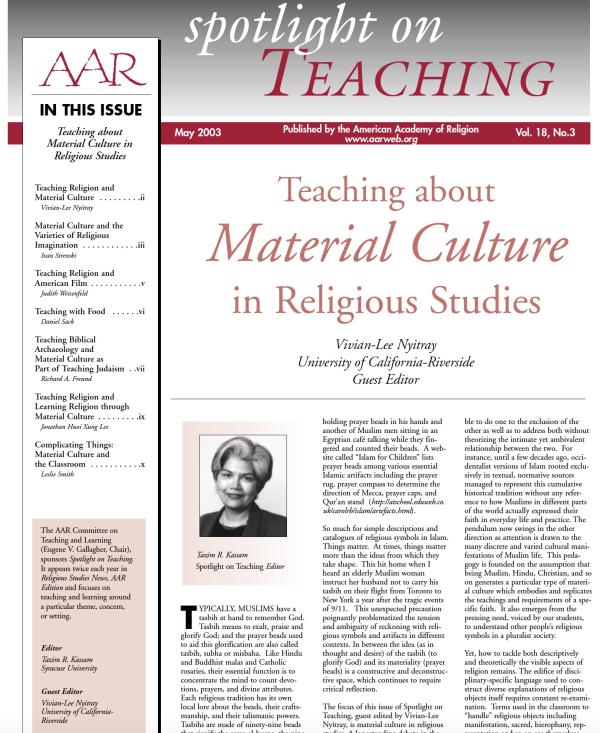 Teaching About Material Culture in Religious Studies
