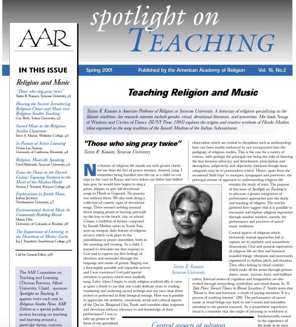Teaching Religion and Music: “Those Who Sing Pray Twice”