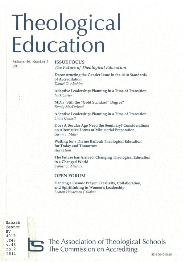 The Future of Theological Education (pdf)