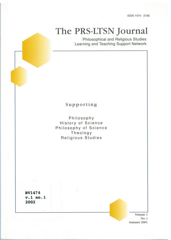 The PRS-LTSN Journal 1, no. 1