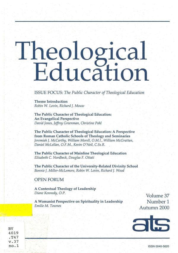 The Public Character of Theological Education (pdf)
