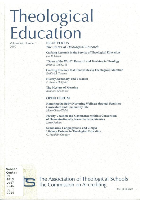 The Status of Theological Research (pdf)