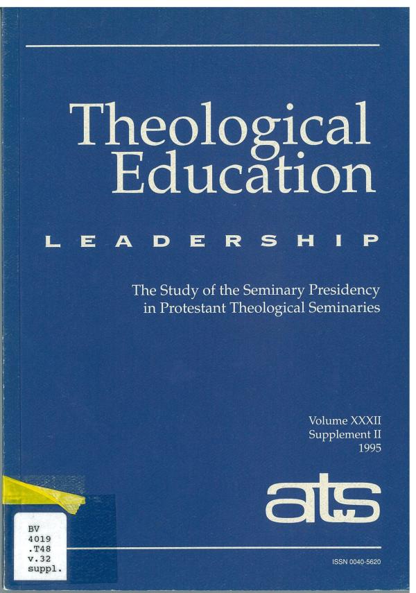 The Study of the Seminary Presidency in Catholic Theological Seminaries (pdf)