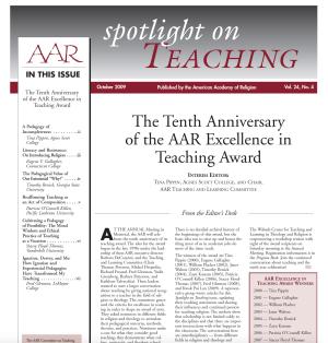The Tenth Anniversary of the AAR Excellence in Teaching Award
